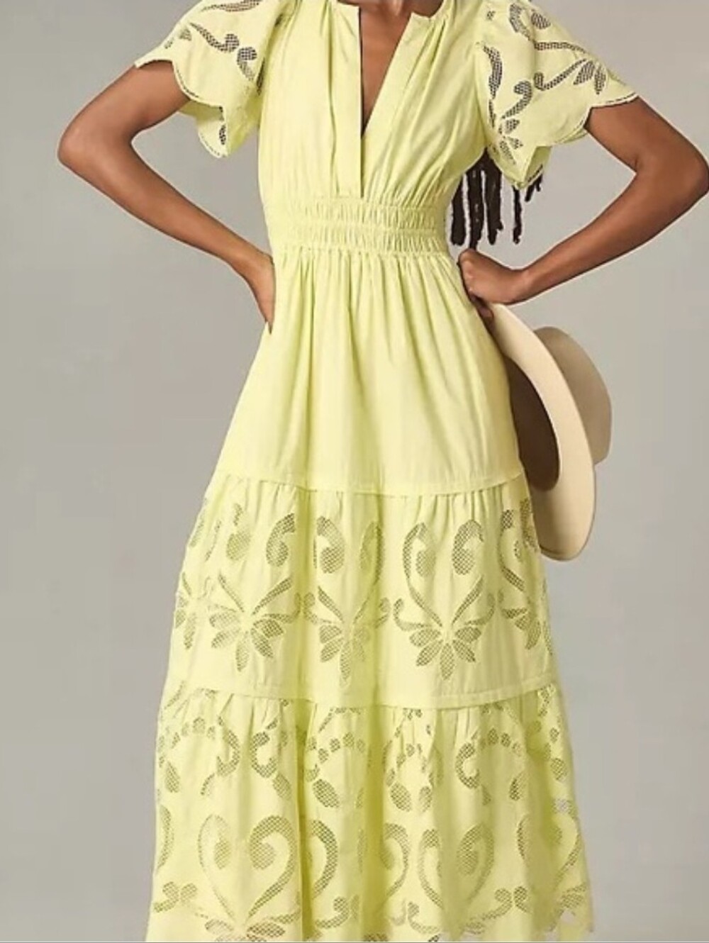 #winter Anthropologie The Somerset Maxi Dress Cutwork Edition